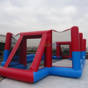 12*6m/39.4*19.7ft Outdoor Giant Inflatable Soccer Field with Net Football air Pitch Sport Arena Soccer Field Inflatable for Rent