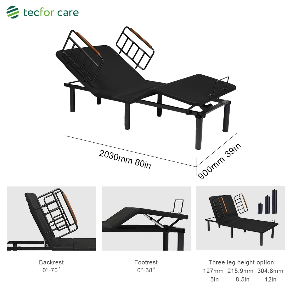 Tecforcare Electric Adjustable Beds For Seniors Mediacl Home Care Bed ...