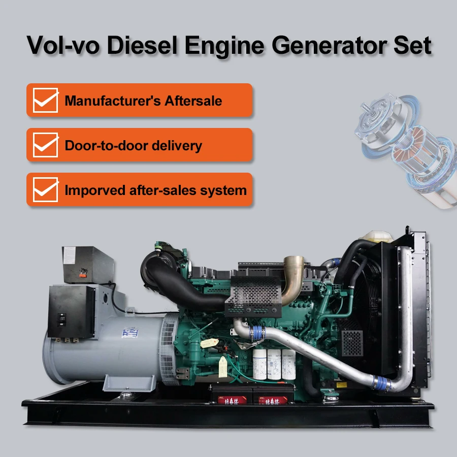 50Hz 1500rpm Silent/open Generator Set VW-500T5 with Engine Volvo TAD-1641GE Genset Standby Power 500KVA 4000KW