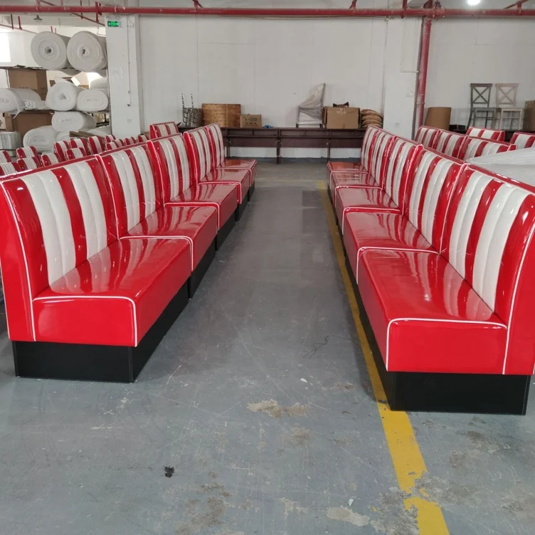 Panca da ristorante americana retrò in pelle pu lucida|