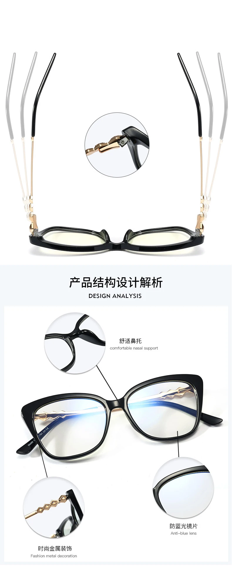Cat Eye Clear Lens Fashion Glasses For Women Men Color Block Anti Blue  Light Reading Glasses Casual Style Eyewear For Parties - Temu Italy