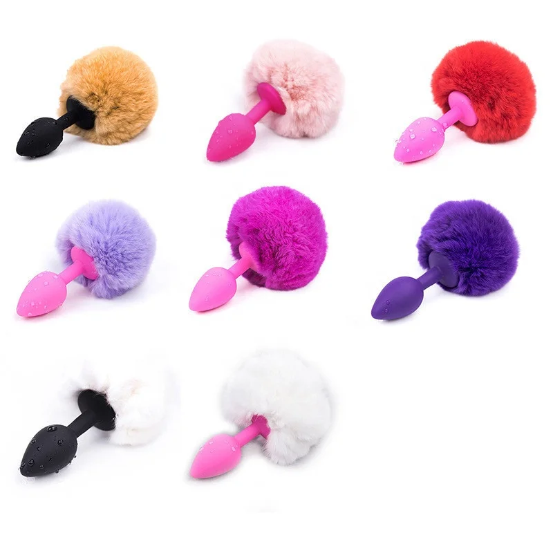 Funny Rabbit Silicone Tail Butt Metal Anal Plug Sexy Romance Games for Women Prostate Massager Sex Toy Butt Plug Tail