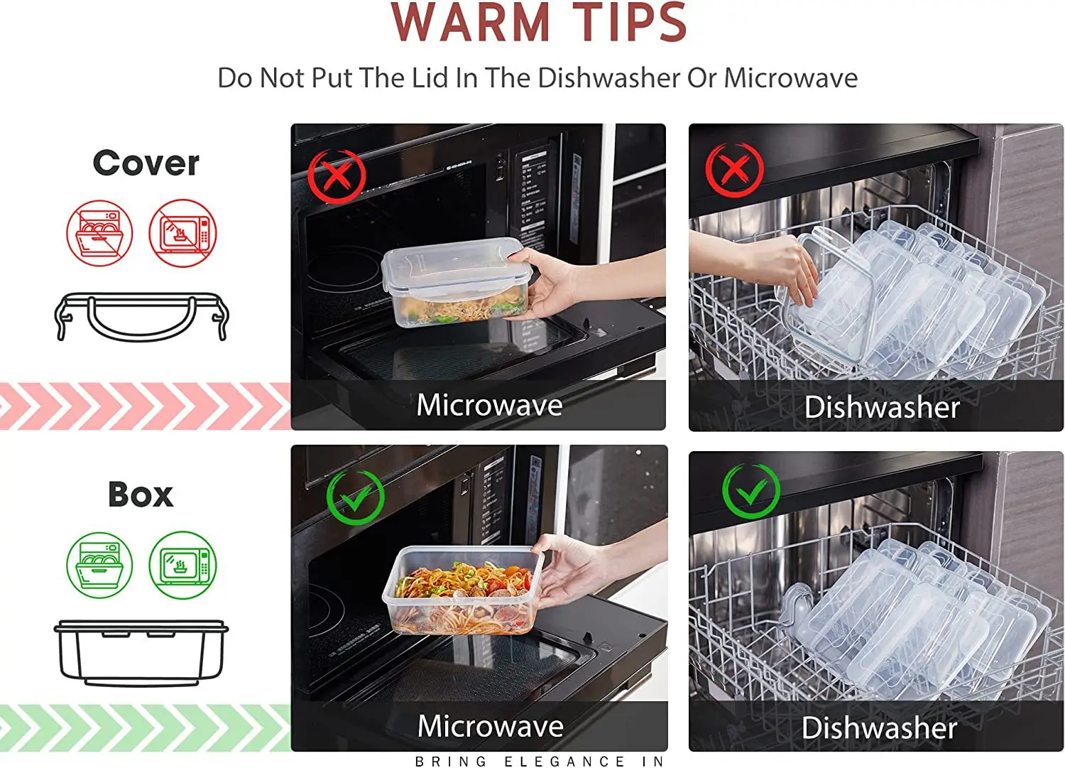 16pieces Clear Plastic Stackable Food Fridge Storage Organizer Box