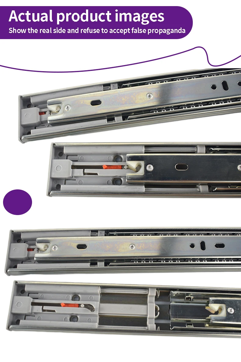 thumbnail image 2 of Powder Spraying Two-Section Slide Rail Drawer Slide Rail Ordinary Slide Rail Silent Roller Wall Cabinet Slide Rail 2 of 12