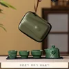 High zongzi tea set (a pot of three cups) storage bag