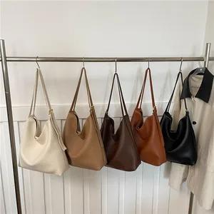 Solid Color Pu Leather Bolsos Para Mujer Tote Bag Waterproof Shoulder Bags Leather Bags Women