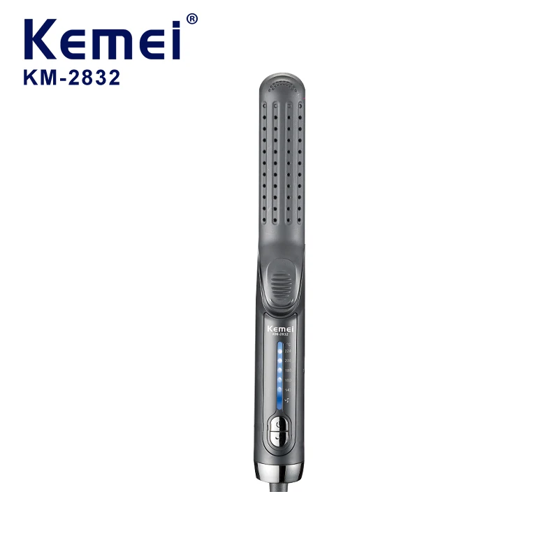 KEMEI km-2832 مكواة فرد الشعر الاحترافية، مشط هواء بتصميم مستقيم، مكواة مسطحة