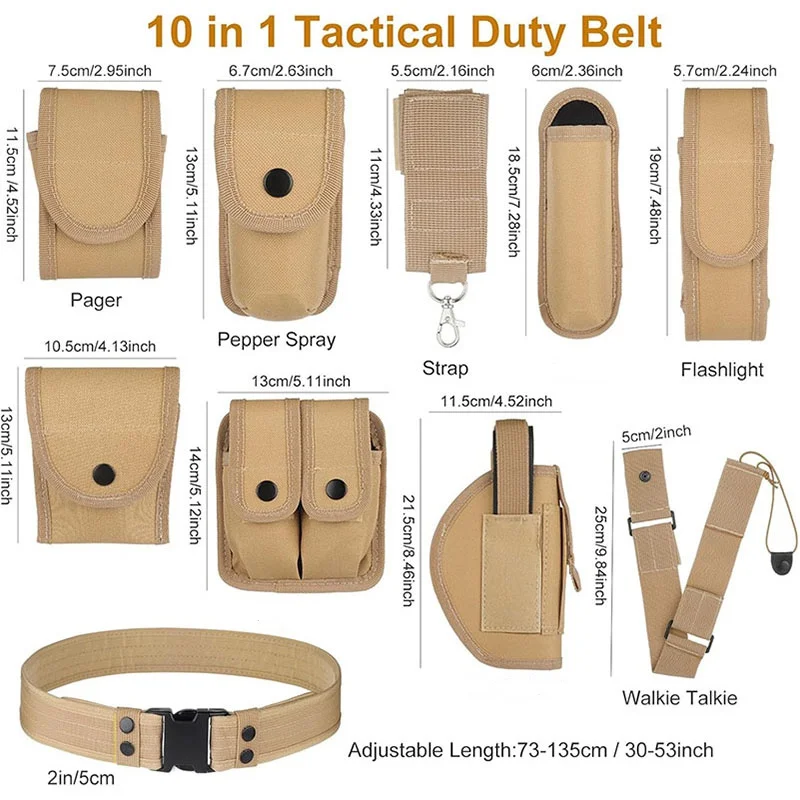 Outdoor Modular Equipment Security Utility Practical Tactical Belt with Components Pouches Bags Holster for Security Hunting
