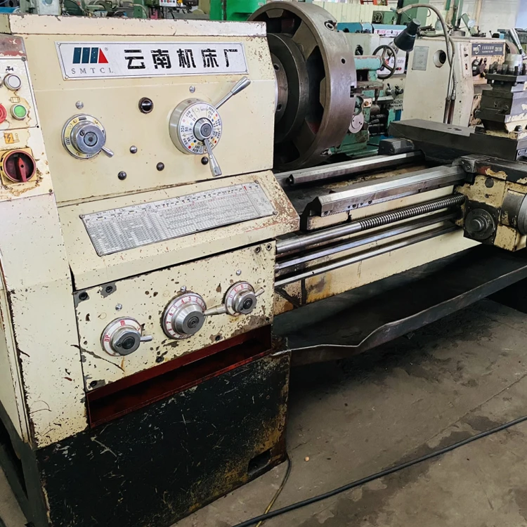 Heavy duty horizontal manual metal lathe machine CY6266 1.5m secondhand ...