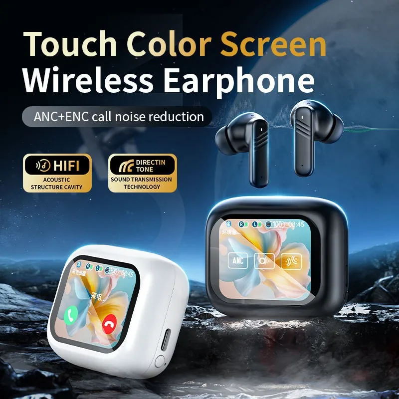 A9PRO Wireless Earbud Bluetooth5.4 Earphone ANC+ENC in Ear Touch Screen Control Active Noise Reduction Audifonos bluetooth