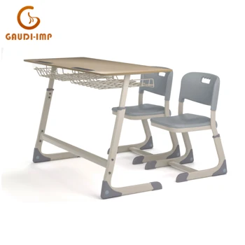 Durable School Desk and Chair Adjustable for Student Classroom Suitable for Primary and Secondary Schools Popular in Asia