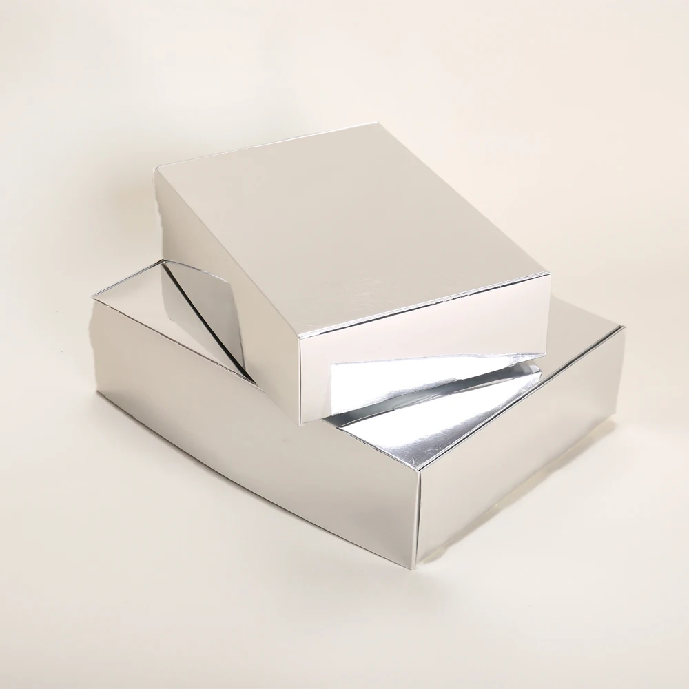 Custom Elegant Design Folding Soft Shipping Box Special Silver Card Paper for Candle with Logo Sticker