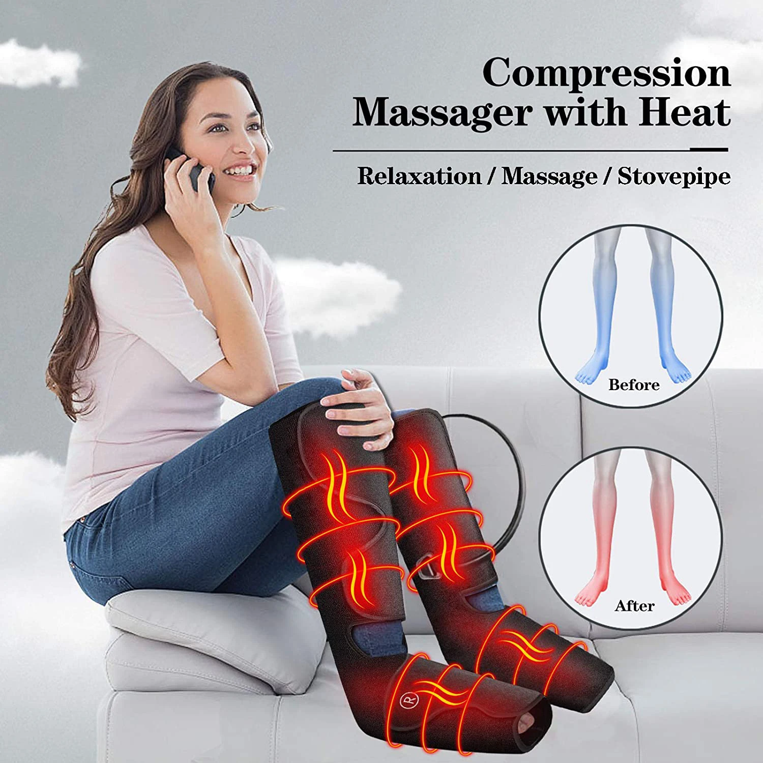 Foot And Leg Massager With Heat Foot And Leg Air Compression Massager ...