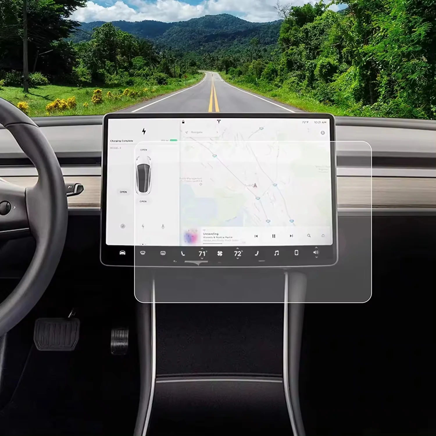 Car Navigation Screen Protector for Tesla Car Navigation Model 3 Anti Glare Protective Sensitive Touch Screen Car Film