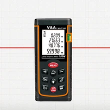 VA-T100 Digital Laser Distance Level Meter Range 100m Handheld Rangefinder with Crossing Lines Class 2 for Industry Construction