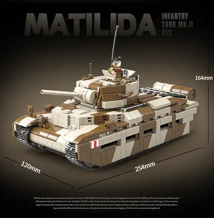 Model Tank Diy Blocks Wholesale Military Army Battle Tanks Toy Model Building Block DIY Brick ...