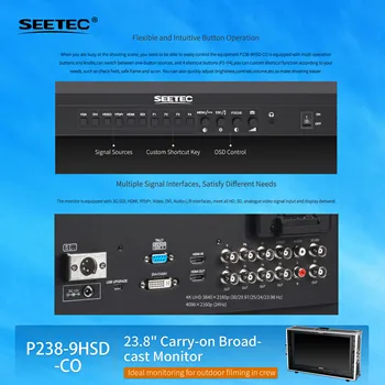SEETEC P238-9HSD-CO 23.8" FHD Broadcast Monitor, 3G-SDI Loop-through, 4K   Support, Tally Lights, Custom Logo Welcome detail image