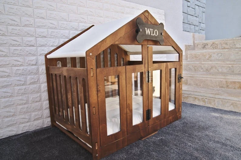 
2021 современный дом для собак модный дизайн собачья будка деревянная мебель для собак 