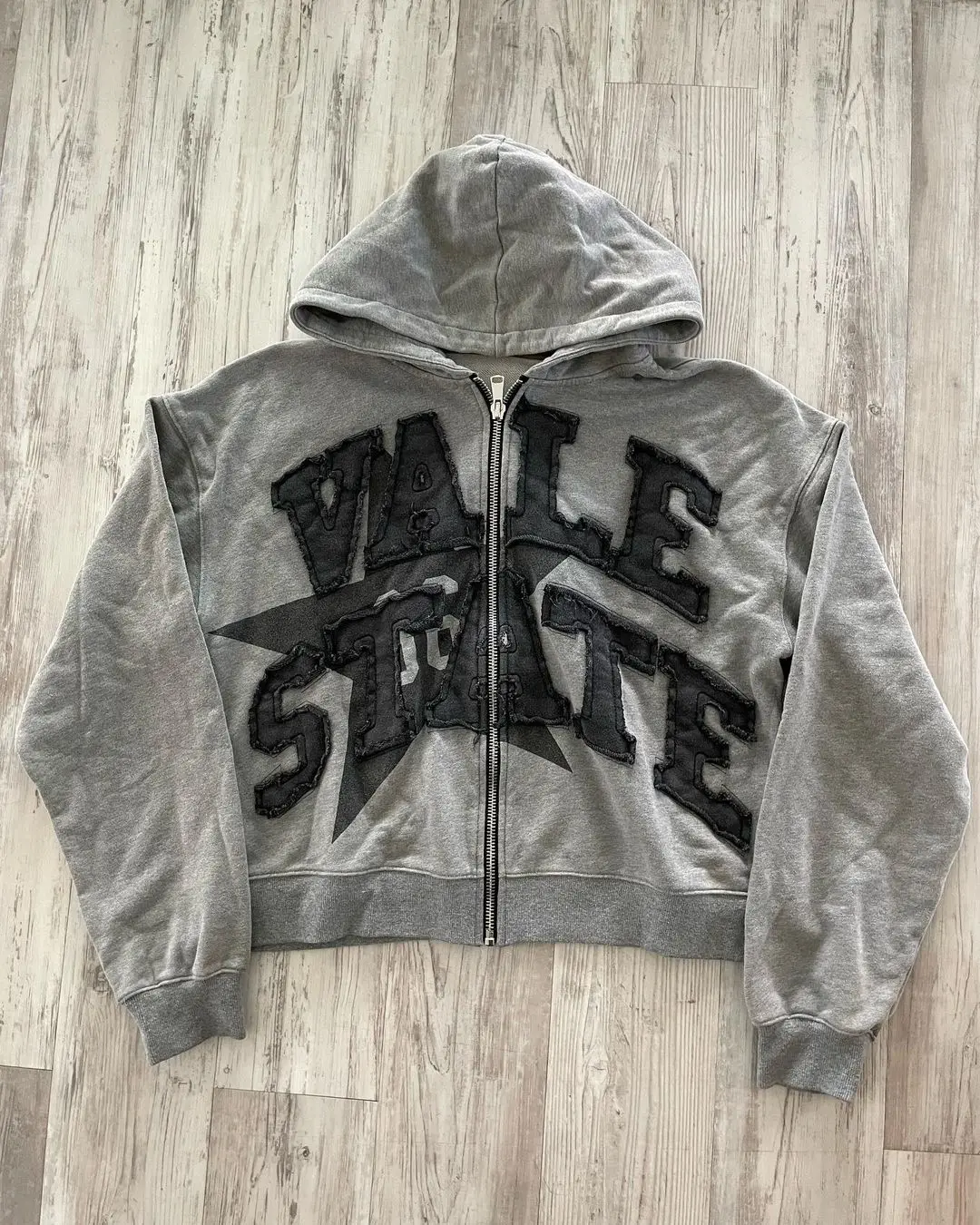 Oem High Quality 100 Cotton Zip Up Hoodie Custom Acid Washed Hoodies No String Distressed