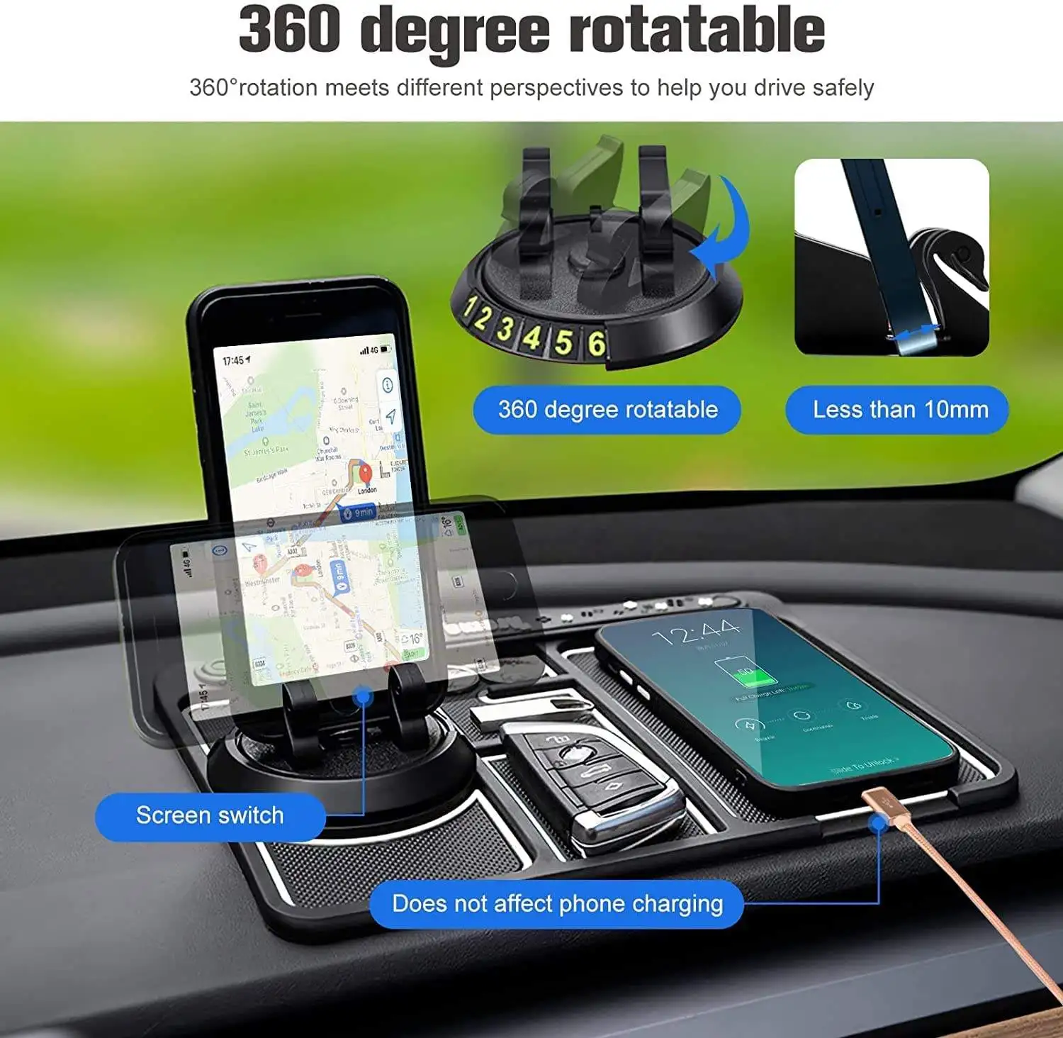 Multifunctional Car Dashboard Anti Slip Pad Mobile GPS Holder Mobile Phone Number Car Anti Slip Pad