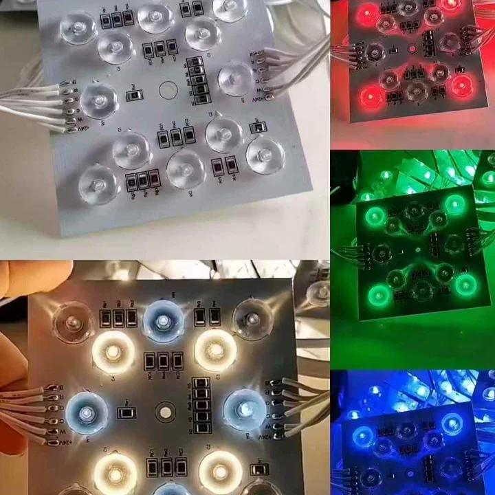 product dc24v rgbcw square 70  70mm  12 leds full color led blockchain for light box stretching ceiling film dedicated led module-5