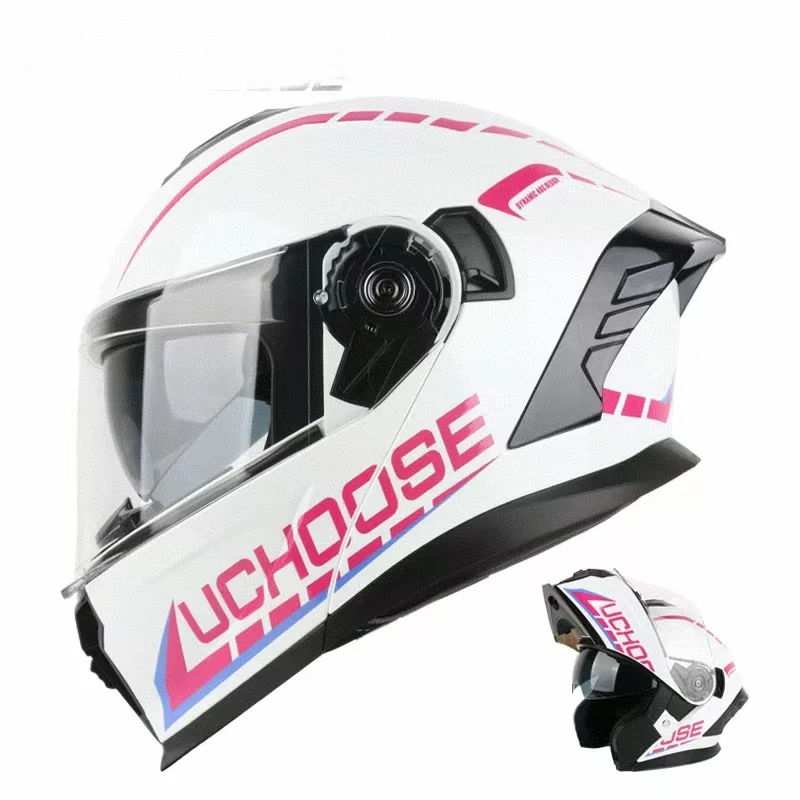 High Quality Unisex Dual Visor Flip-up Motorcycle Helmet Astronaut Style Comfortable Lining Custom Decal Low-Priced ABS Material