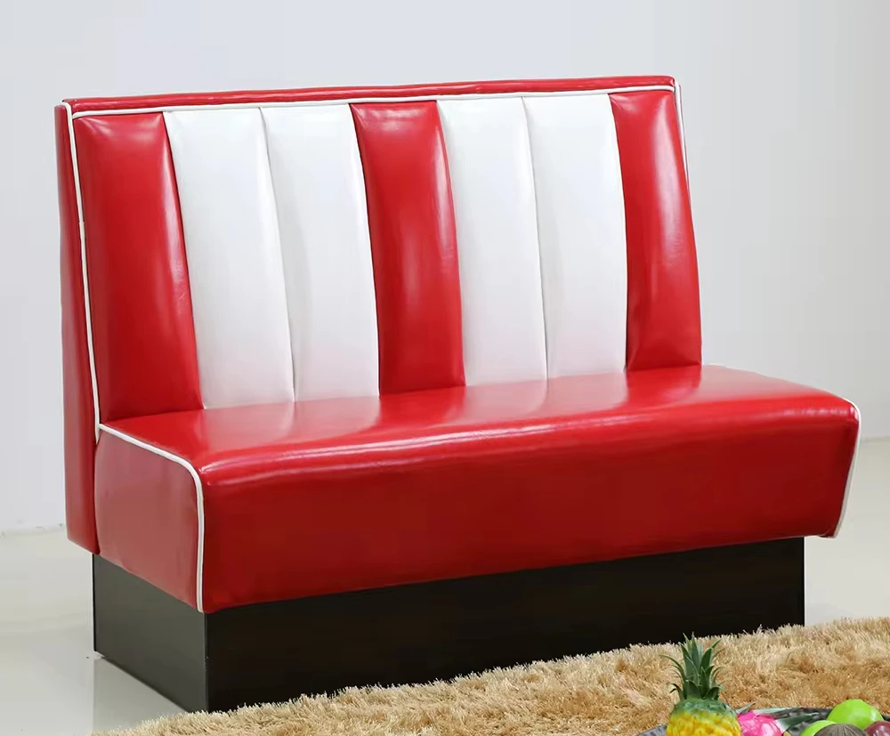 Modern Double Side Booth Seating Retro Fifties Style American Diner Sofa Restaurant Tables and Chairs for Restaurants Furniture
