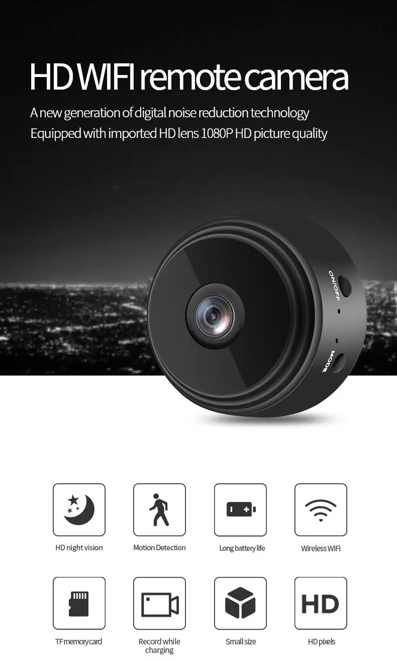 A9 1080p Wide Angle Night Vision Shooting Wireless Camcorder Mini