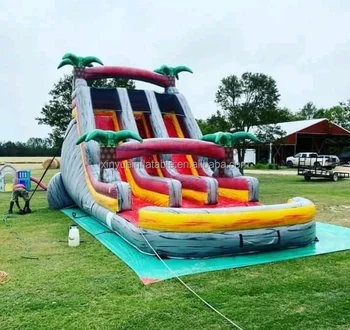 23ft Commercial Castillos Hinchables Jumping Castle Jumpers Waterslide Inflatable Dual Lane Water Slide