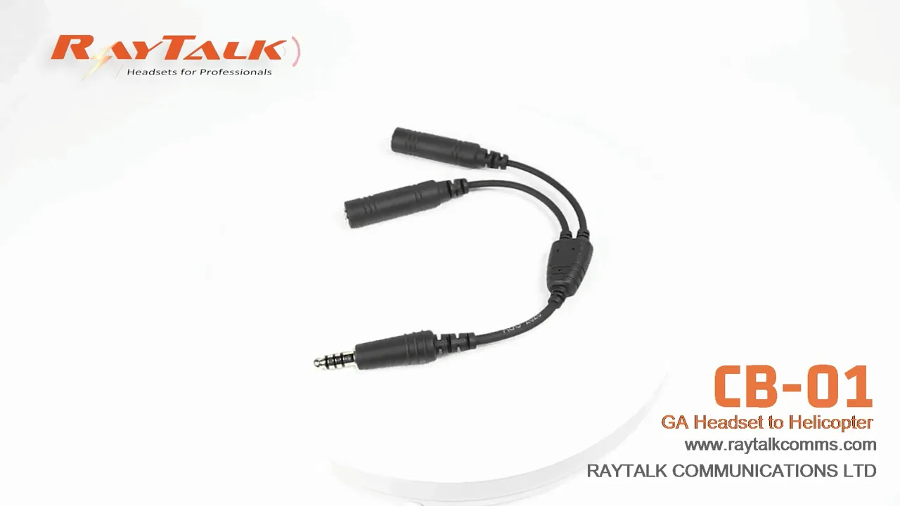 Raytalk Cb 01 Ga Universal Aviation Headset Cable Adapter To U174 Nexus Helicopter Headset Buy 7327