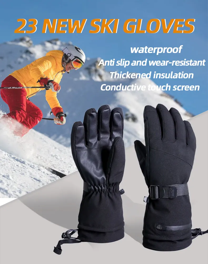 Niños de alta calidad Guantes de esquí para niños Snowboard de invierno Nieve  Guante caliente Niños Niña impermeable Espesar mitones mantener el dedo