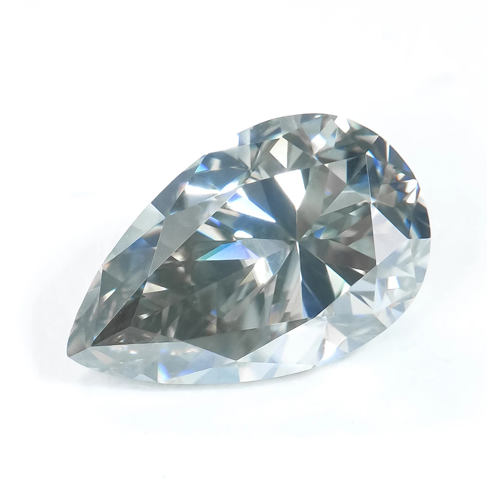 0.3-8ct Direct Sales Fancy Light Dark Gray Colored Pear Cut Shape VVS1 Brilliant Mossanite Moissanite Diamond for Ring