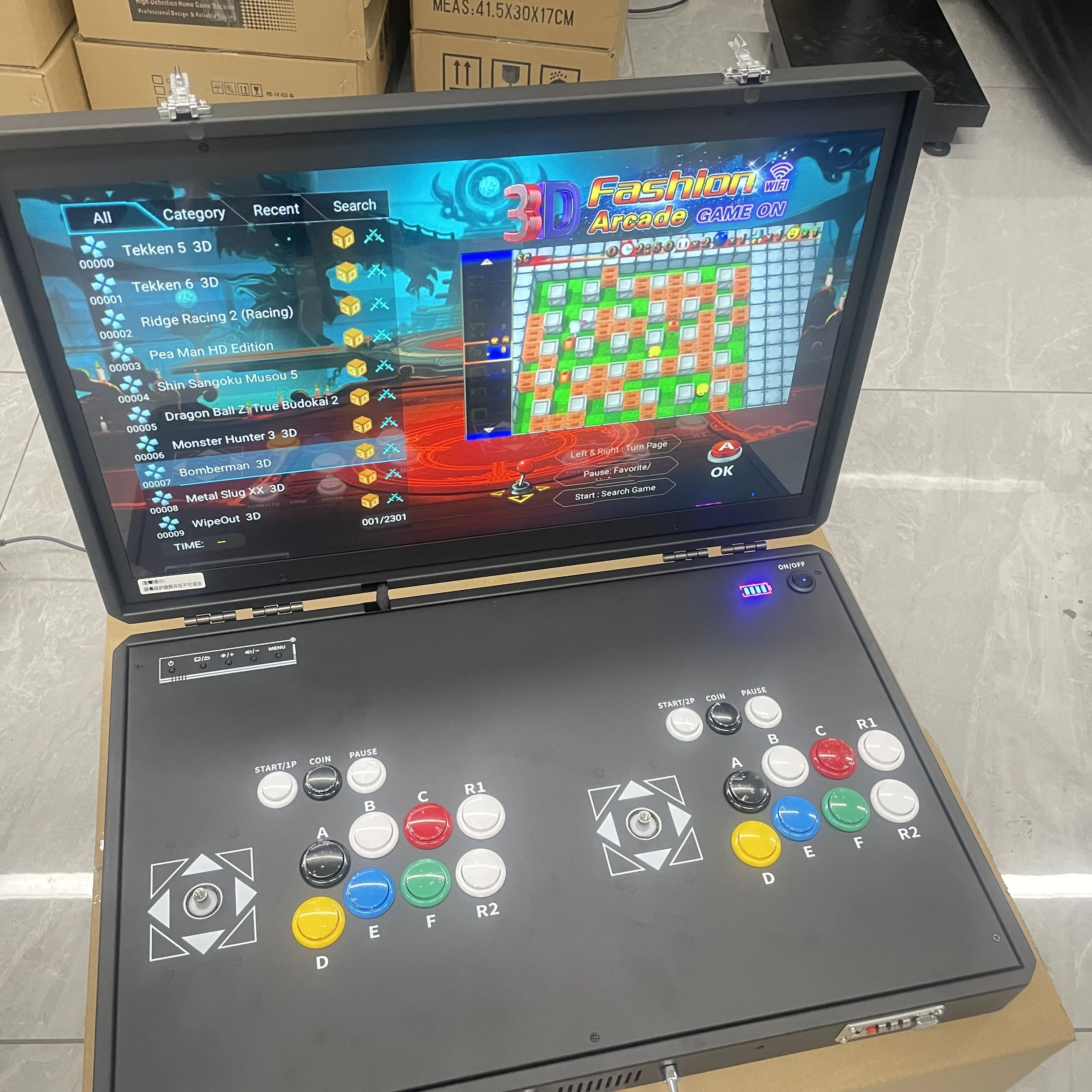 2인용 판도라 박스 9 코인 오퍼레이티드 아케이드 게임기 1500개 게임 금속 구조 영어 언어 1년 보증