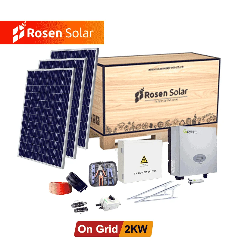 China Manufacturer 1kw 2kw 4kw 5kw On Grid Solar Power System 5000w Growatt Grid Tied Inverter Home Mounting Kit