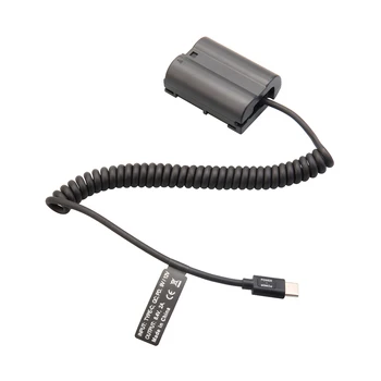 Decoded Type C EN-EL15 EP5B EP-5B DC Coupler with Spring Cable for Nikon V1 D7200 D7100 D7000 D810A D800E D850 D750 D610 D600 detail image