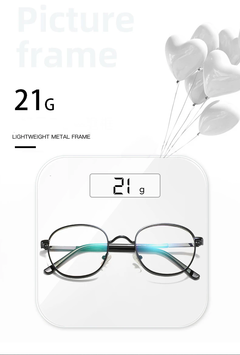 Good Cost New Full Metal Frame Eyeglasses Circle Glasses Blue Light