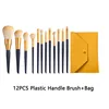 12 cepillos con mango de plástico + bolsa