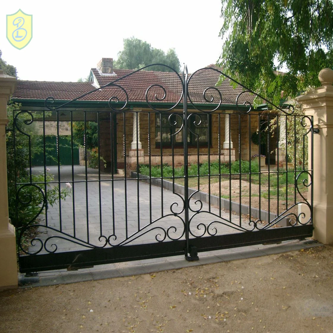 In China Latest Tubular Square Pipe for Front Home House Grill Sliding Single Main Door Iron Gate Designs