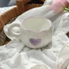 Tazza con griglia a cuore viola, 300ml