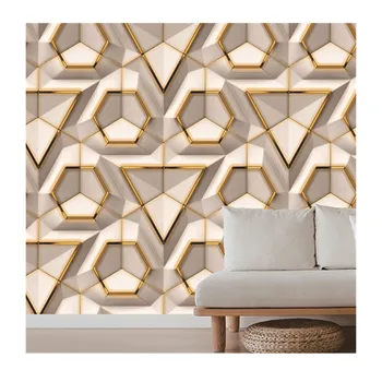 3D Modern wallpaper Geometric metallic shining wallpaper for home decoration