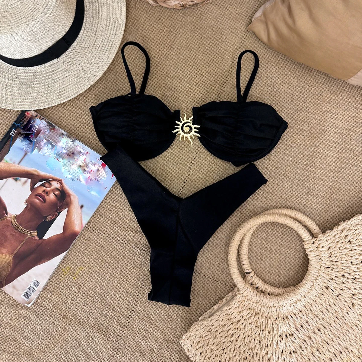 JSN Two Pieces Bikini Set Push up Bikini Sexy Women Swimsuit Female Swimwear Brazil Bathing Suit Beachwear