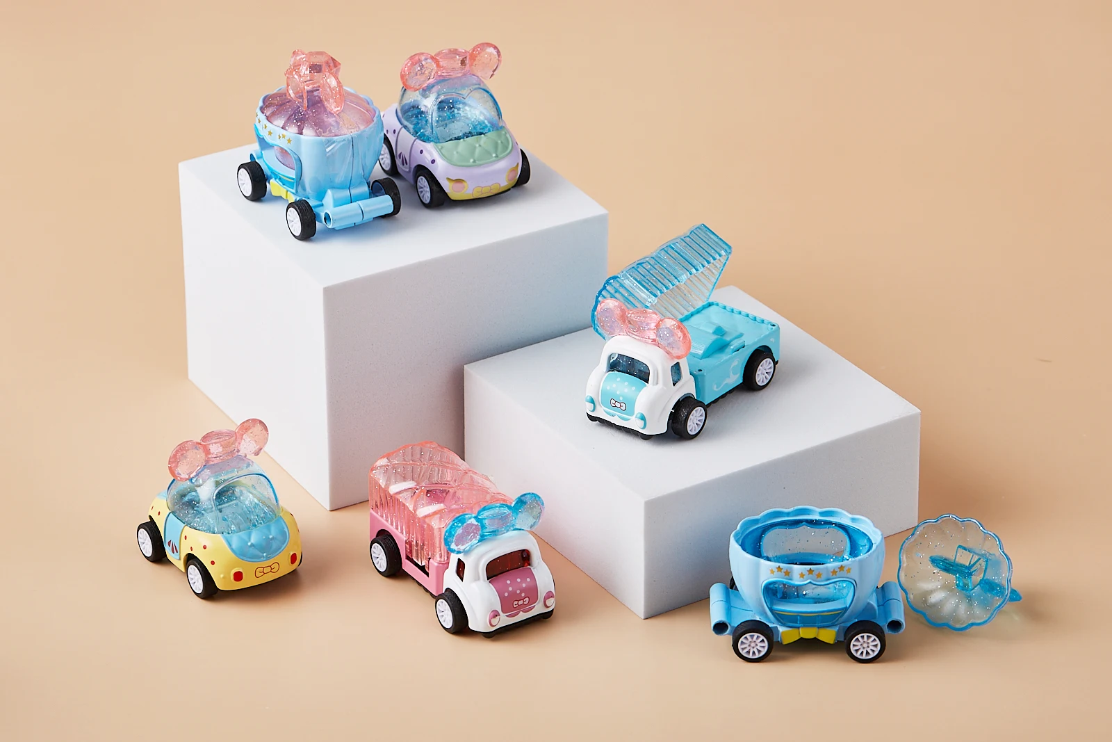 Hot sale mini alloy return model car 1:64 Colorful Small pumpkin car lovely funny cartoon car material safe vehicle toy for kids