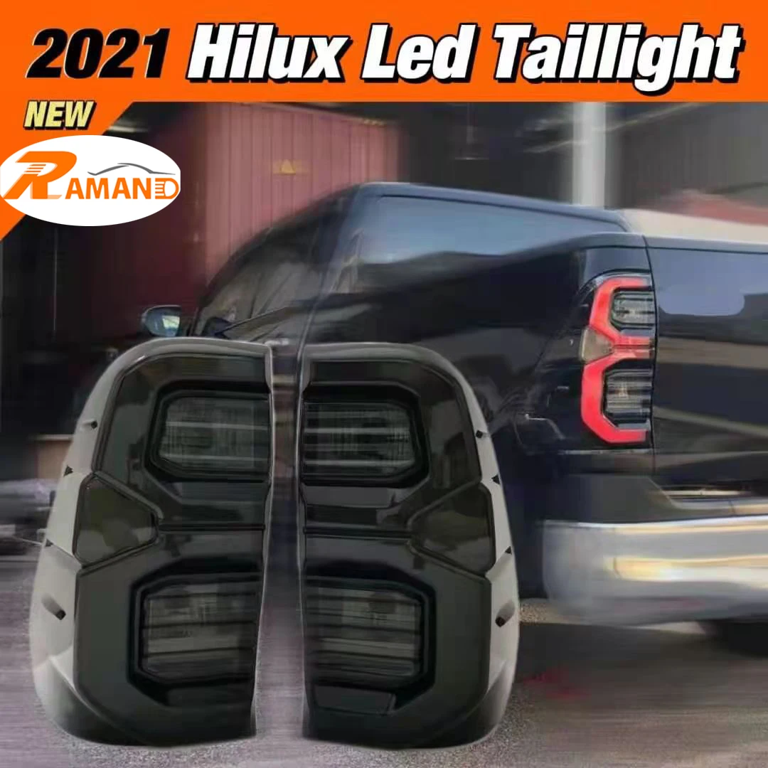 Factory Lamp New Items LED Tail Light for Hilux Revo Rocco 2015 2016 2017 2018 2019 2020  2021 Black Frame