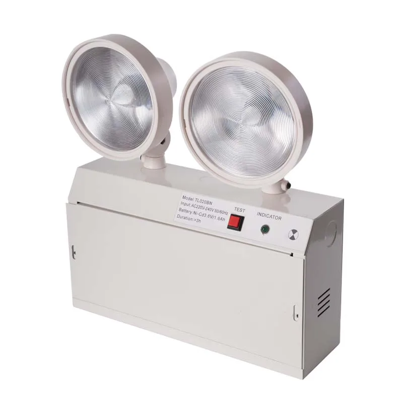 Wall Mounted Twin Spot Emergency Light with 6000K Daylight Alert 3-Year Warranty and 50000 Hours Lifespan