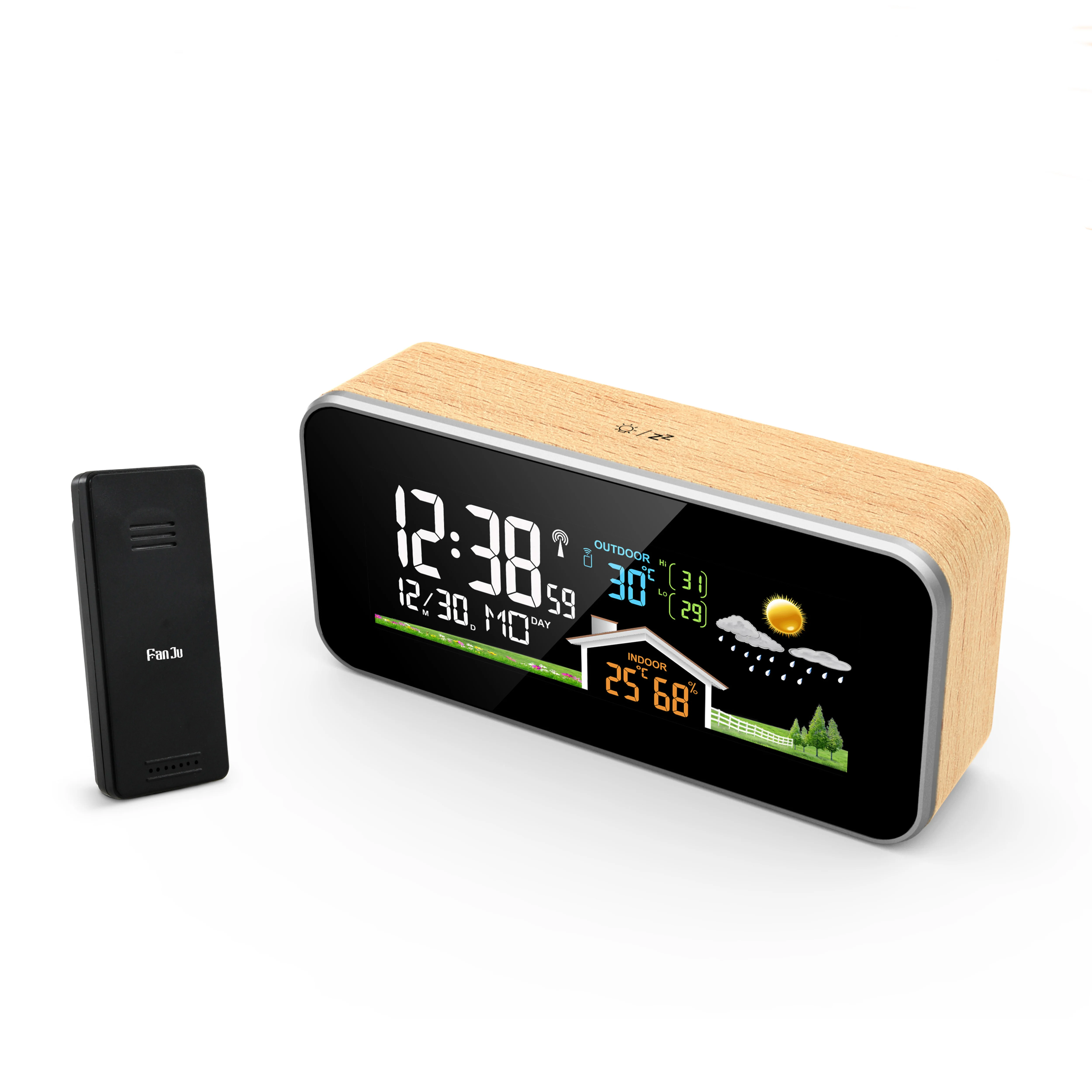 Computer Screen Barometer VA Screen Digital Weather Station Indoor Outdoor Thermometer Hygrometer ...