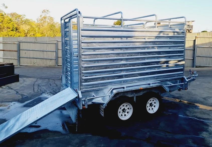 12X6ft Tandem Cattle Crate Trailer 4500KG Load Cattle Cage Trailer ...