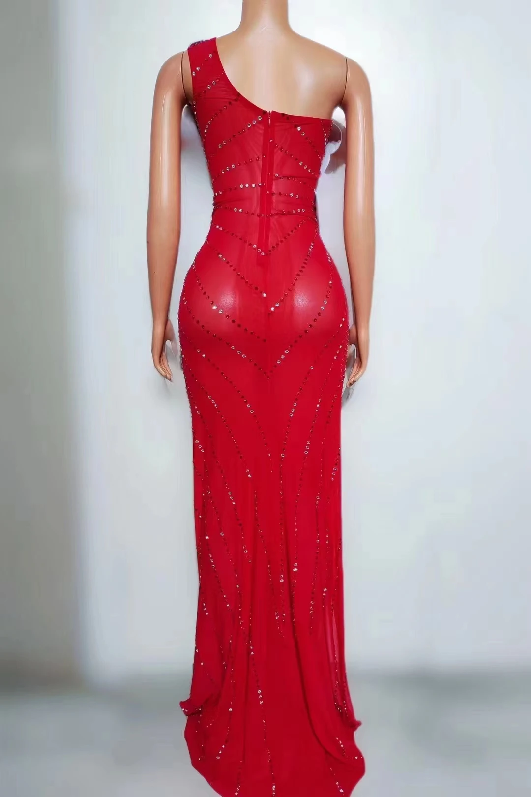 AD2247 Kimshein Fashion High Quality Womens Dresses With Slit Crystal Evening Dresses Women 3D Flowers