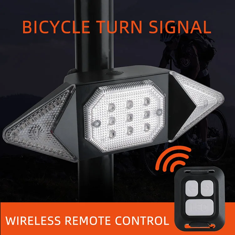 Fanale posteriore per bici con indicatore di direzione, telecomando