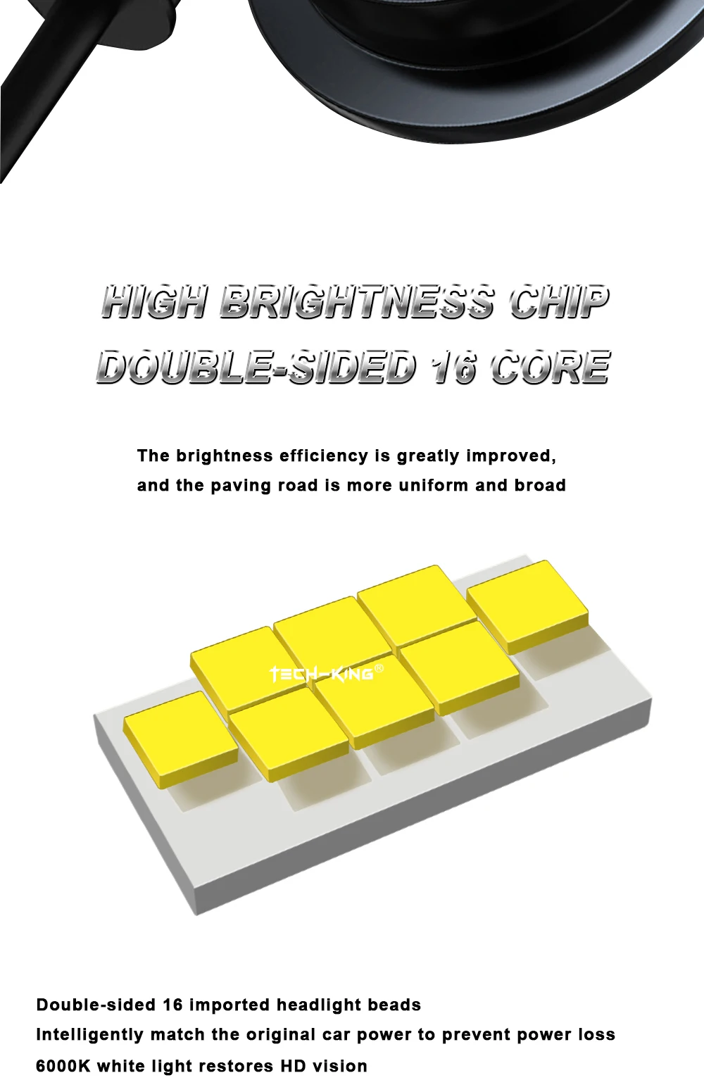 TECH-KING Super Bright R18 70W 7000LM Mini Size 13v H7 Led Plug and Play Headlight 1:1 Car H4 H1 H7 9005 9006 Led Headlight Bulb