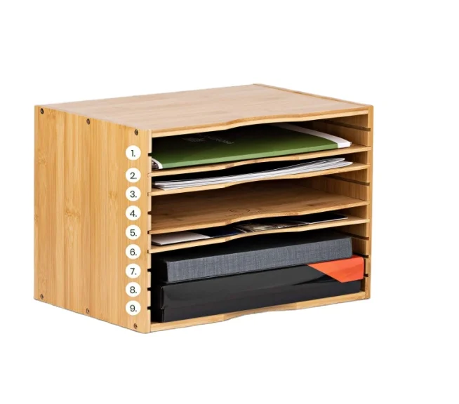 Бамбуковый Настольный органайзер для